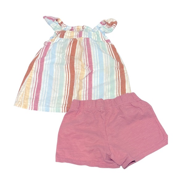 3T Carters Toddler 2-Piece Striped Top & Short Set - Picture 1 of 3